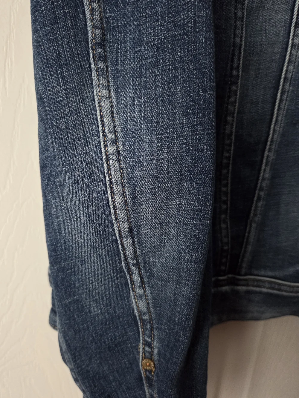 Replay Leather Logo Patch Blue Distressed Denim Jacket Size XXL
